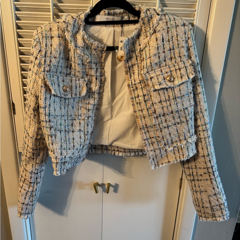 Bloomingdale's Cream Tweed Blazer